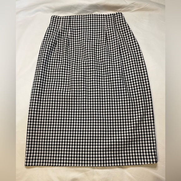 Vintage Black & White Peter Pan Collar Jacket & Knee-Length Skirt Set Sz4 - Picture 4 of 14